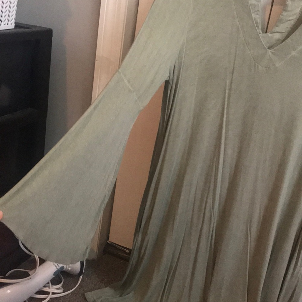 Umgee bell sleeve dress with pockets